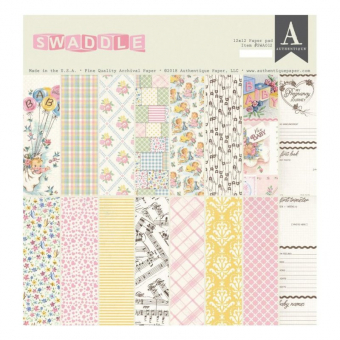 Authentique Swaddle Girl Cardstock Pad 12"X12" (SWA012)